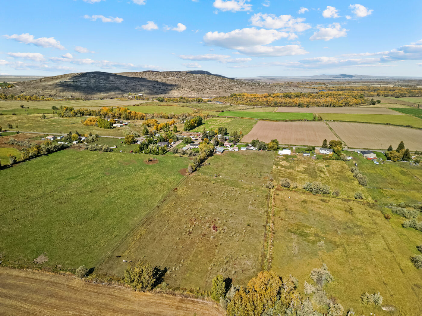 Aerial view of 3756 E 800 N property showing all 9.49 acres