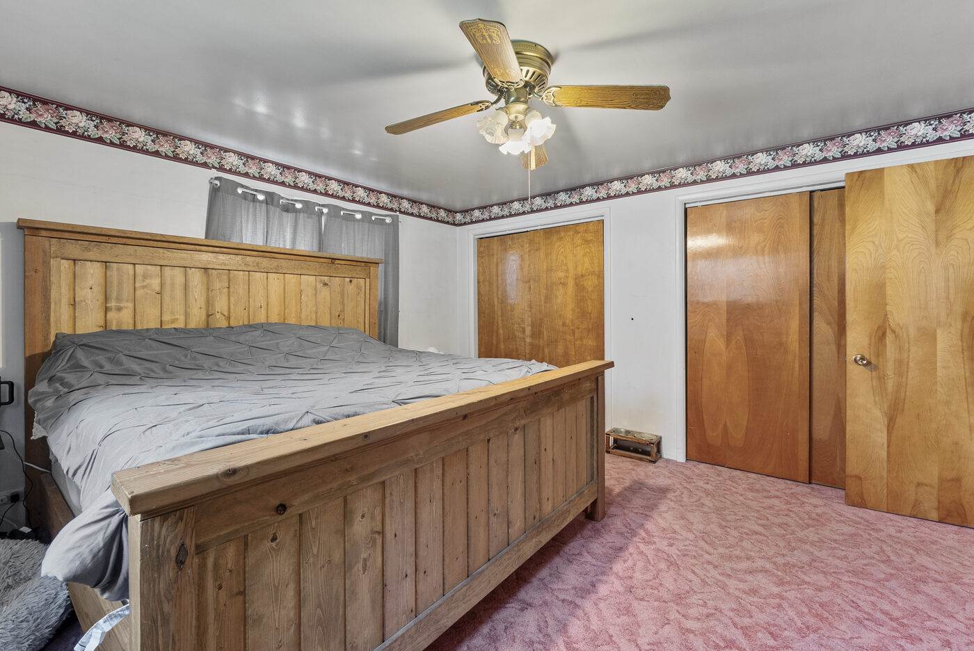 Primary bedroom double closets