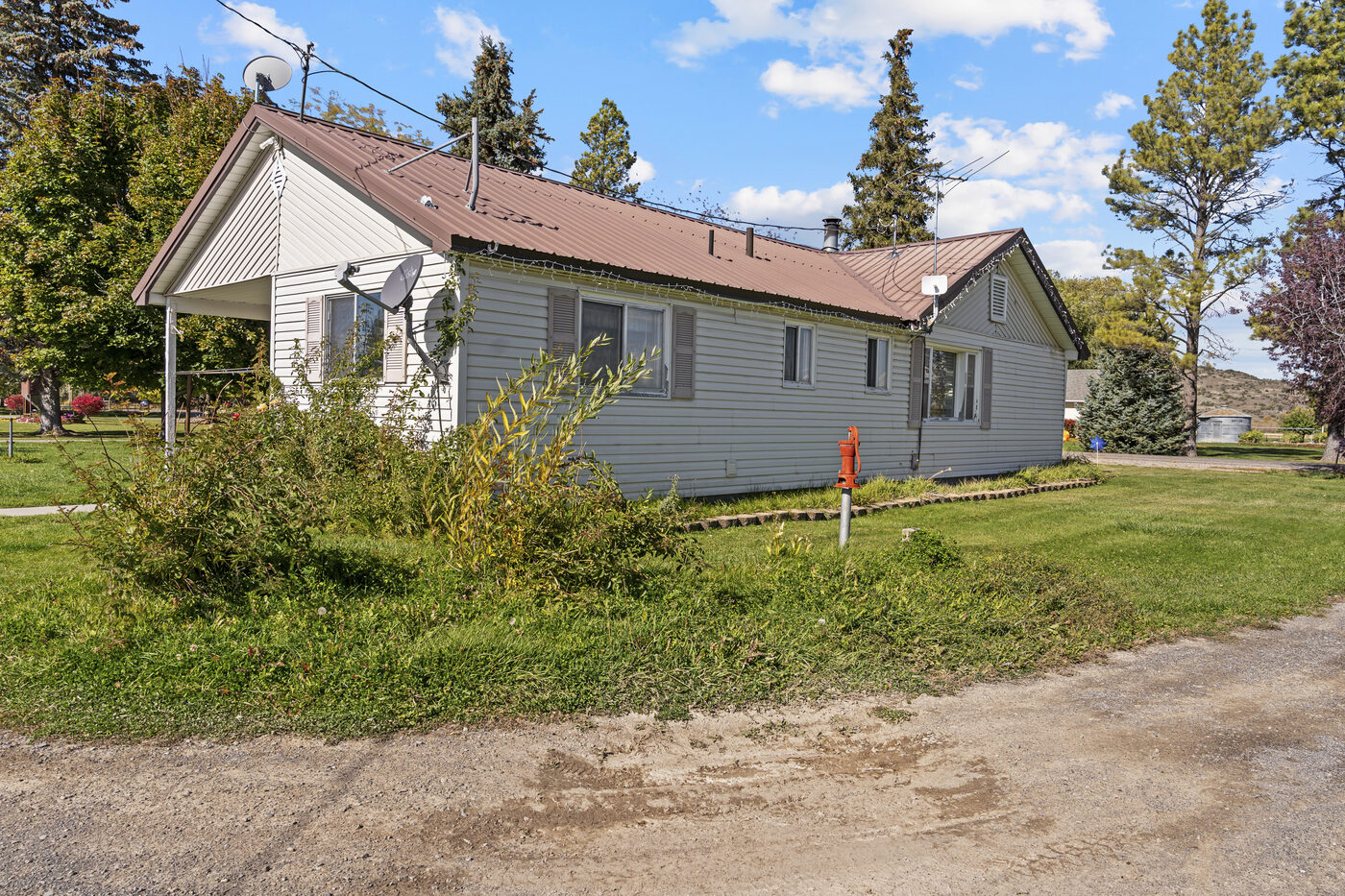 Side view with butte